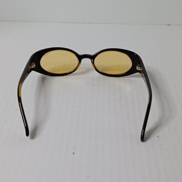 Ralph Ralph Lauren Sunglasses One Size Black Yellow Tint Oval Unisex Y2K Retro - Picture 9 of 16